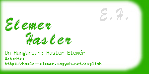 elemer hasler business card